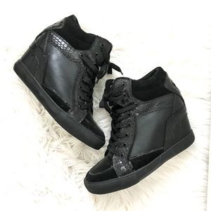 Aldo black wedge sneakers